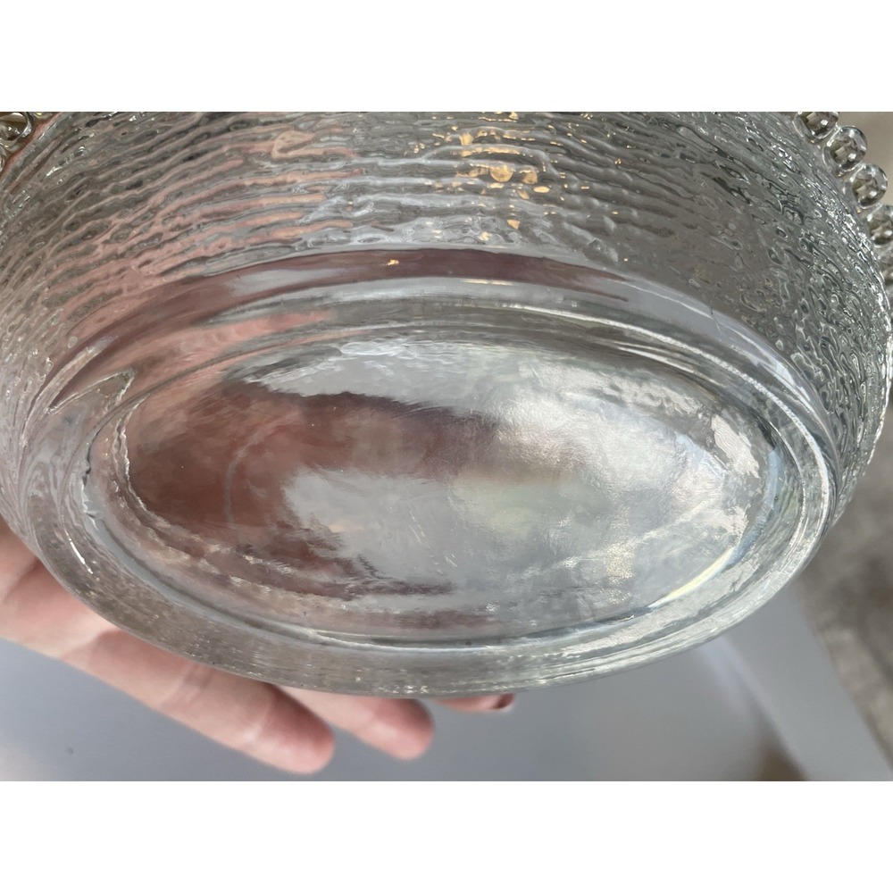 vintage "Hen on Nest" covered candy dish looks clear with a blue tint Perfect 7" - Picture 10 of 10